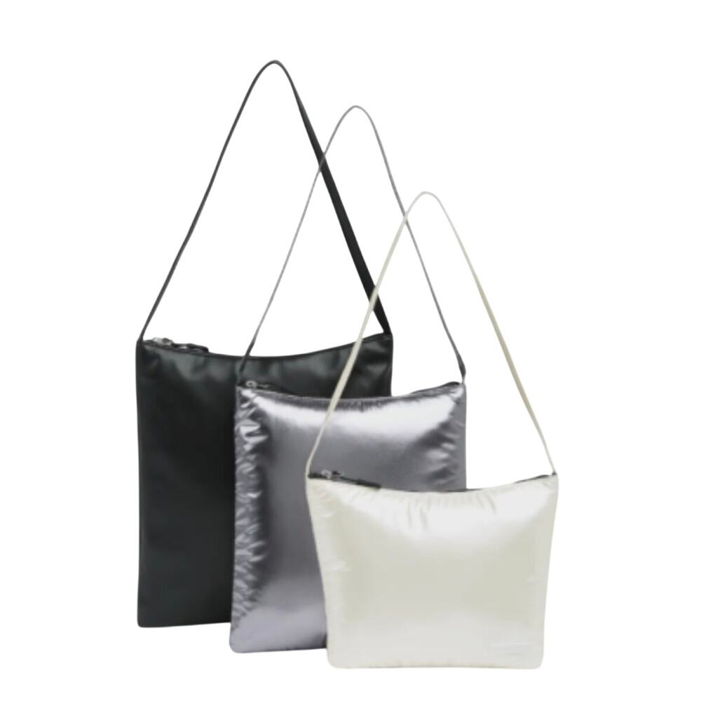Tahari Downtown Shoulder Bag Set of 3 Black/Silver/Pearl. NEW